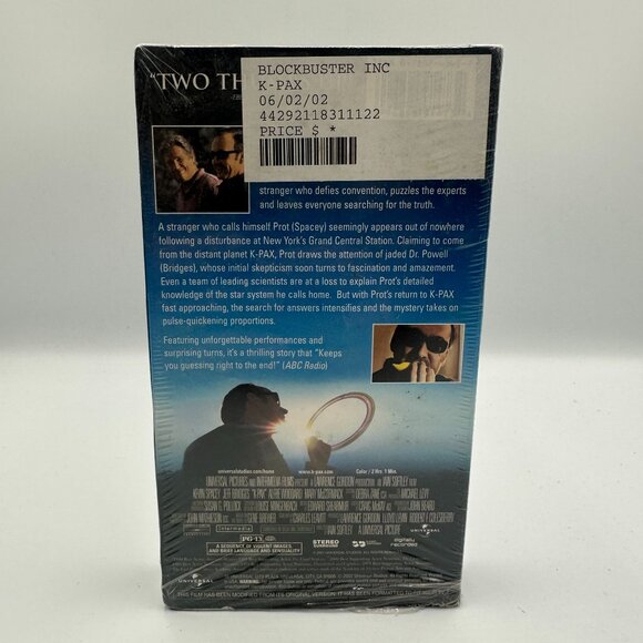 K-PAX VHS 2002 Sci-Fi Drama Kevin Spacey Jeff Bridges Pre-Owned - Picture 2 of 3